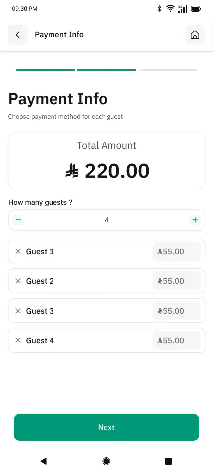 Split the bill across multiple guests