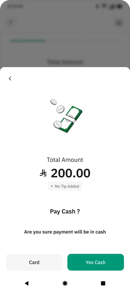 Accept cash inside the same checkout